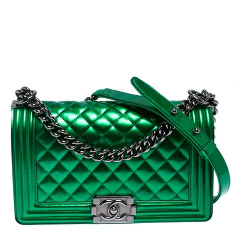 green chanel boy bag